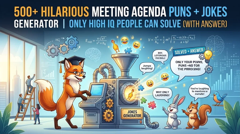 500+ Hilarious Meeting Agenda Puns + Jokes Generator 